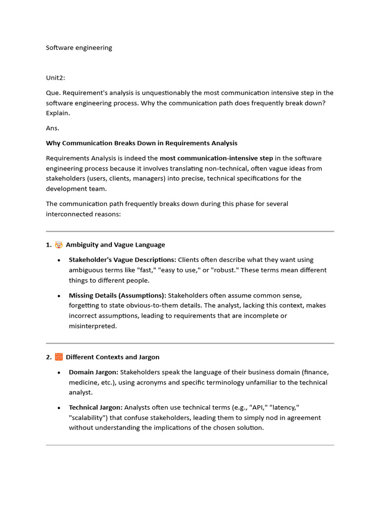 Software Engineering Pyqs | PDF