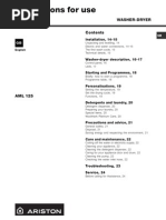Download Ariston AML 125 Washer Dryer Manual ENG by Grant Dickson SN101476305 doc pdf