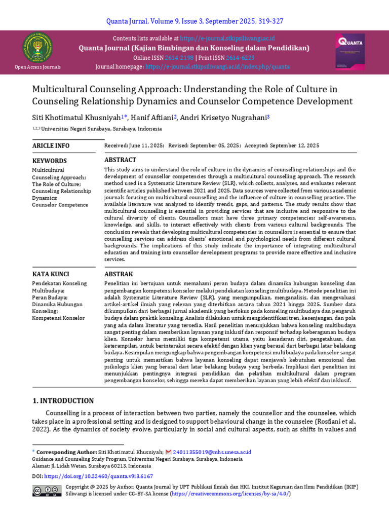 Multicultural Counseling Approach: Understanding The Role of Culture in ...