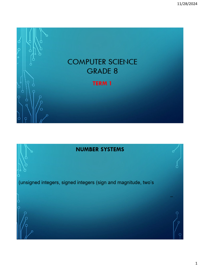 Grade 8 Term 1 Computer Science | PDF
