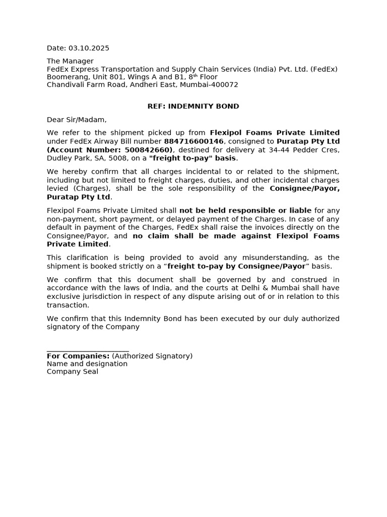 LOI Format | PDF