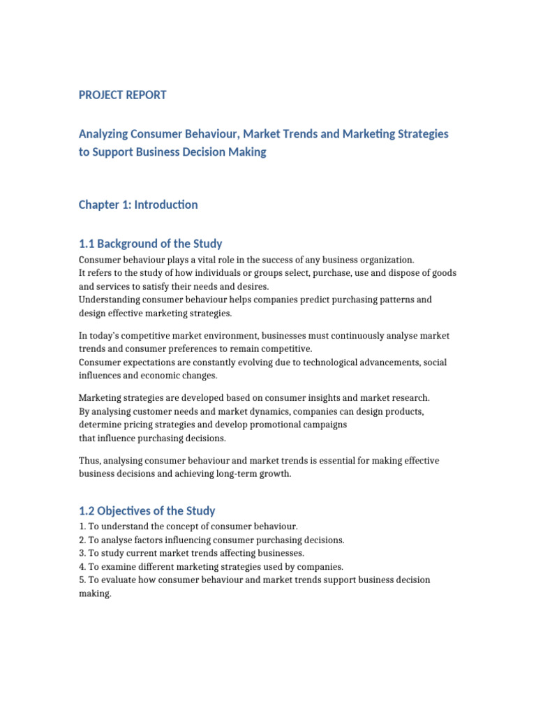Consumer Behaviour Project Report | PDF