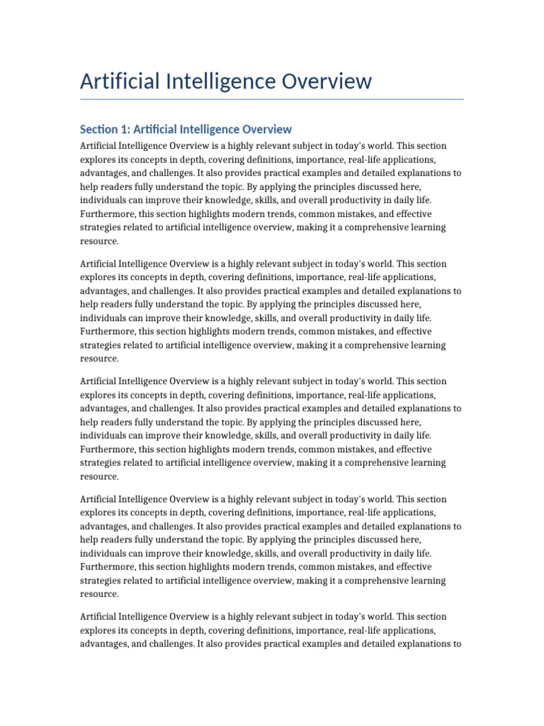 Artificial Intelligence Overview1212412742453242424242 | PDF ...