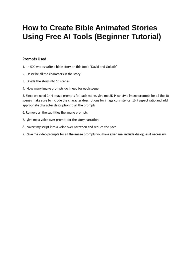 How To Create Bible Animated Stories Using Free AI Tools (Beginner ...