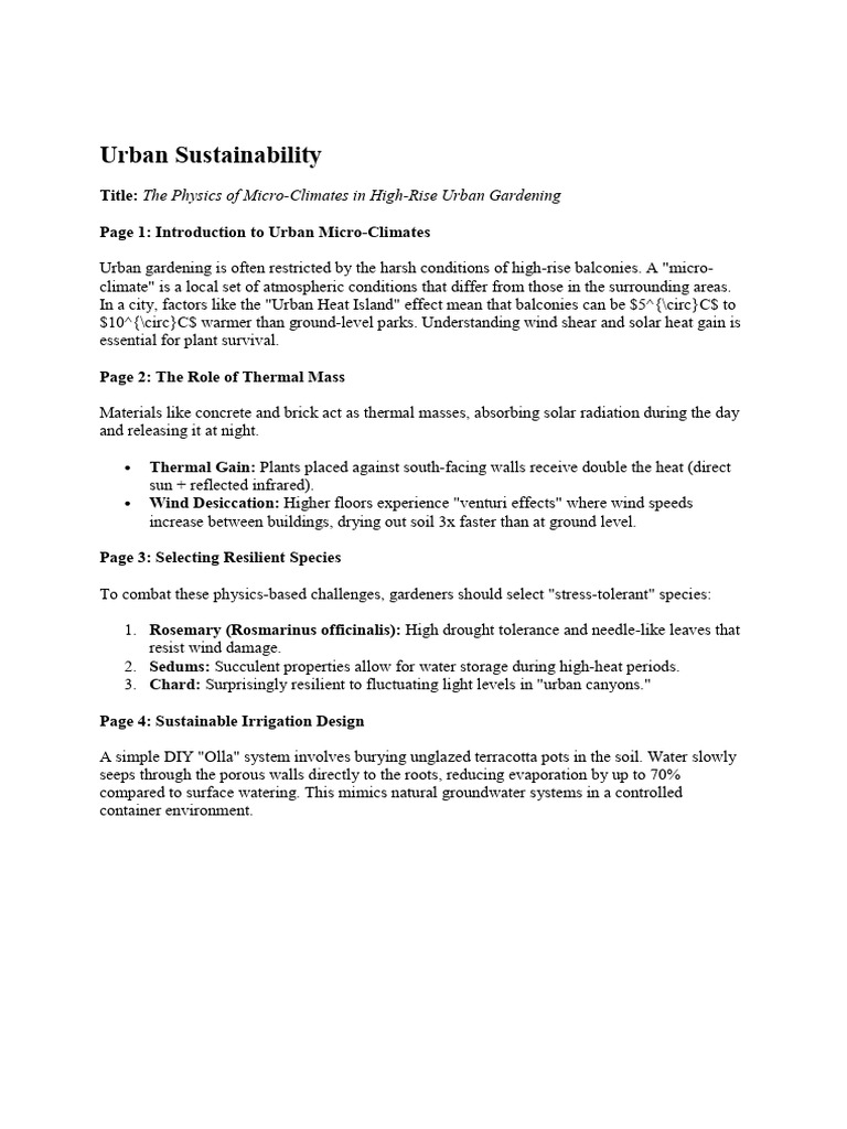 Urban Sustainability | PDF