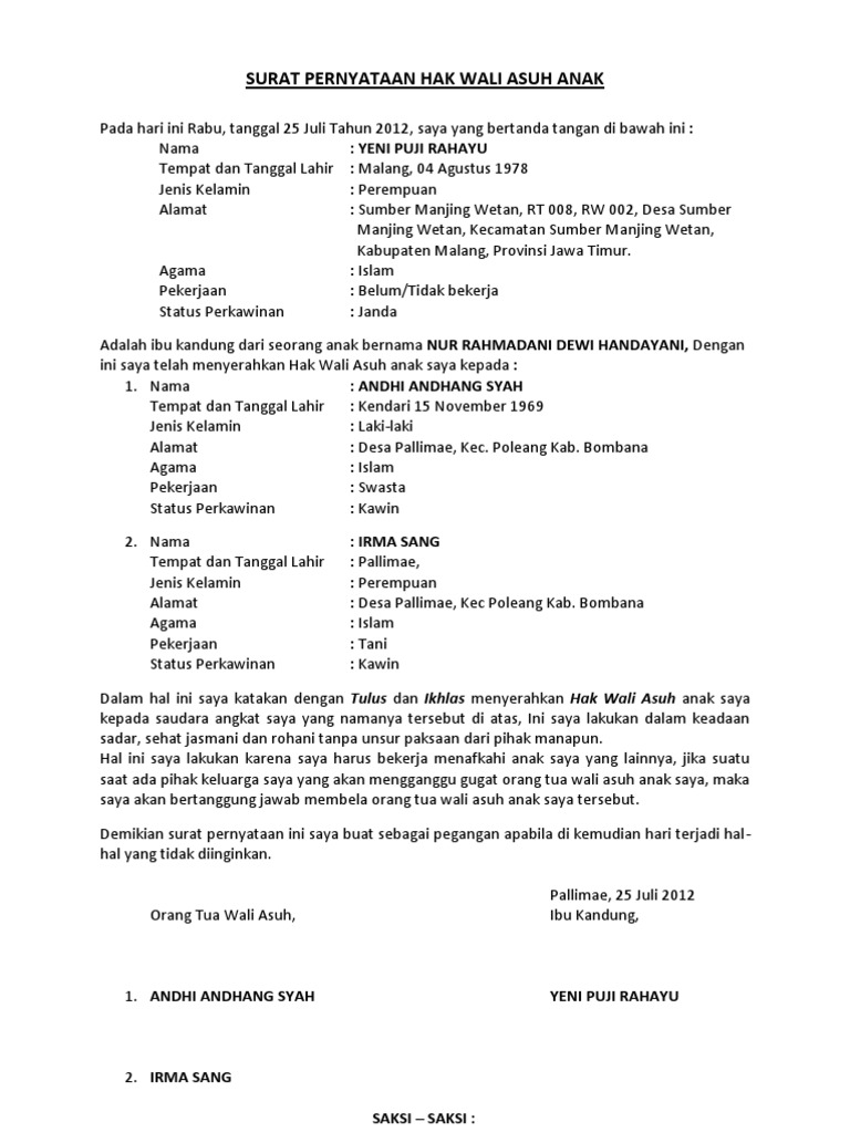 Contoh Surat Keterangan Hak Asuh Anak Dari Desa Gambar Contoh Surat Hak Asuh Anak Dari Desa Terlengkap 2019.