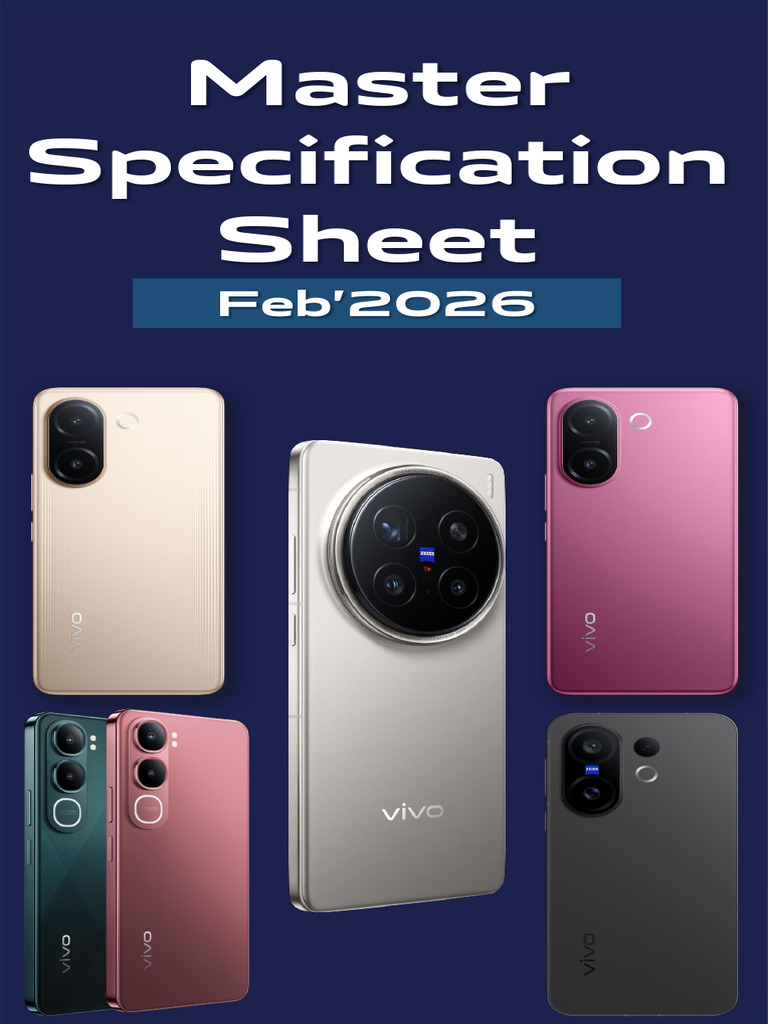 Master Specification Sheet Feb 2026 | PDF
