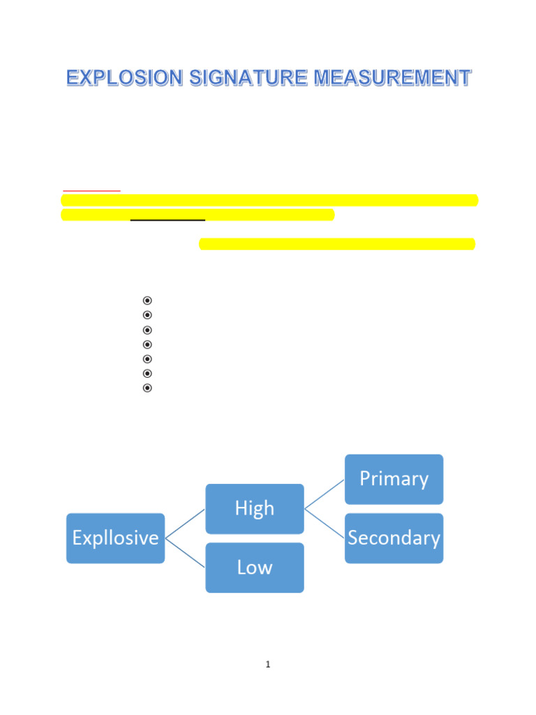 Explosion Signature Measurement | PDF