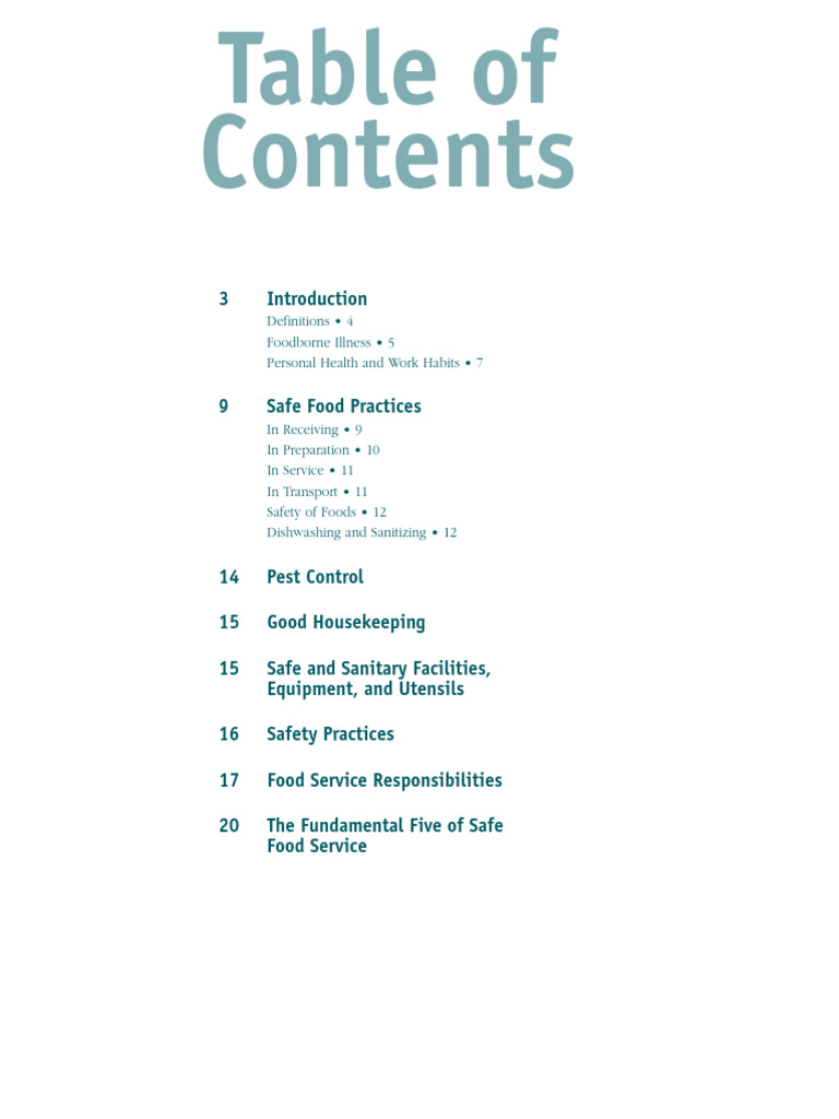Preventing Foodborne Illness | PDF