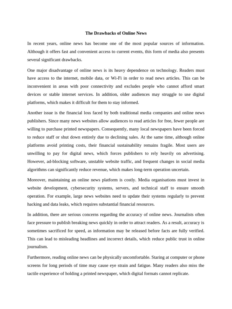 Writing 2 - Drawbacks | PDF
