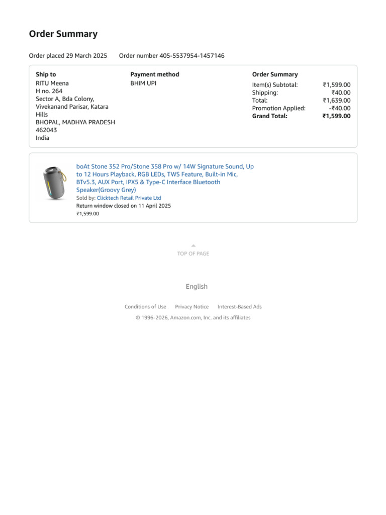 Order Details | PDF