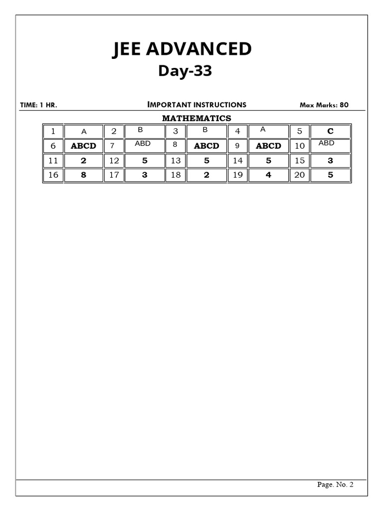 Maths 33 Sol | PDF