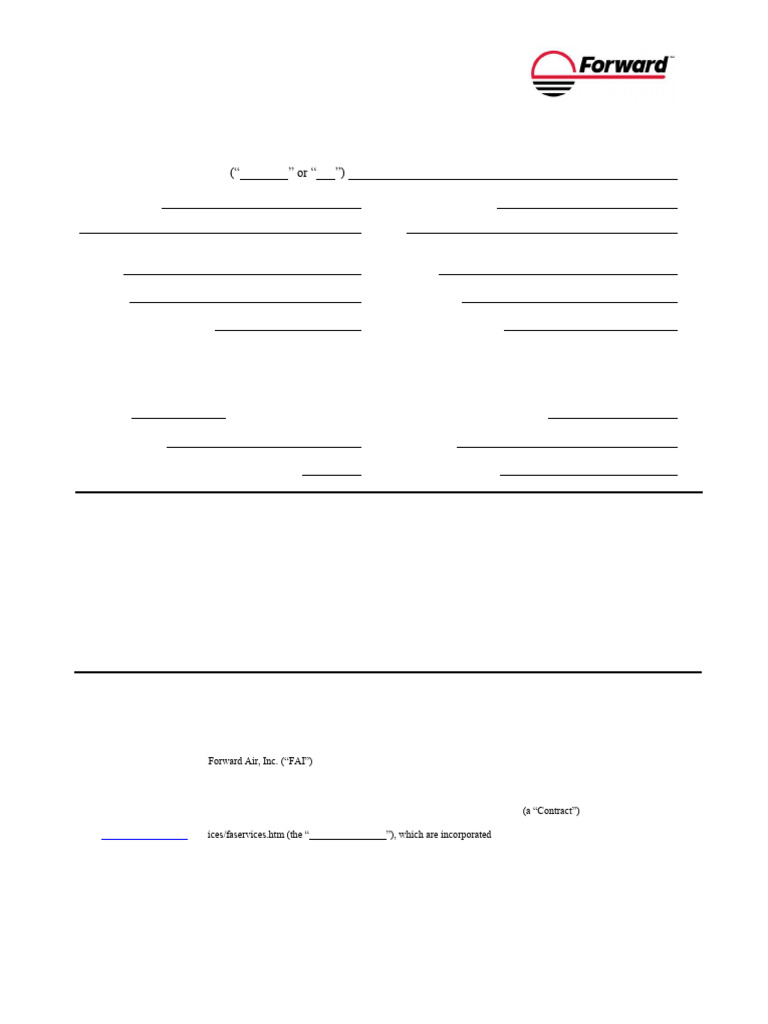 Forward Air Credit Application | PDF
