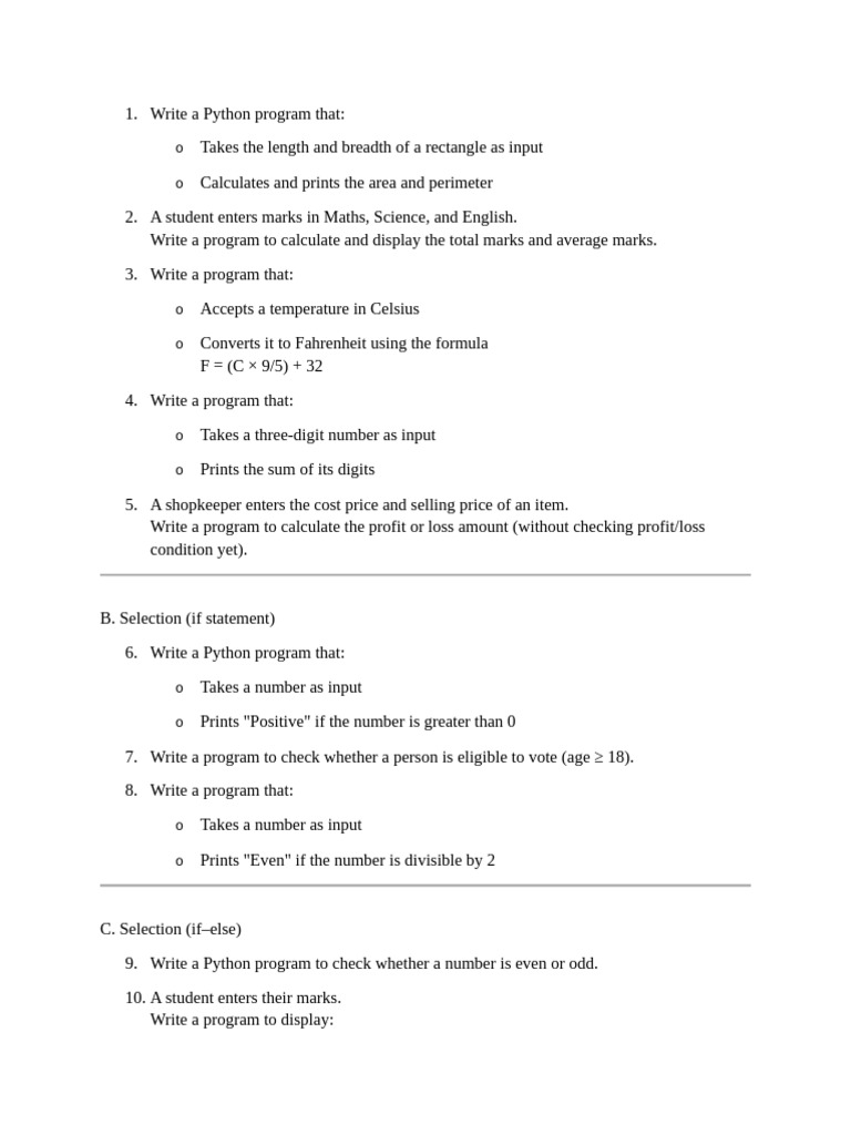 Grade 9 - Python Worksheet 1 | PDF