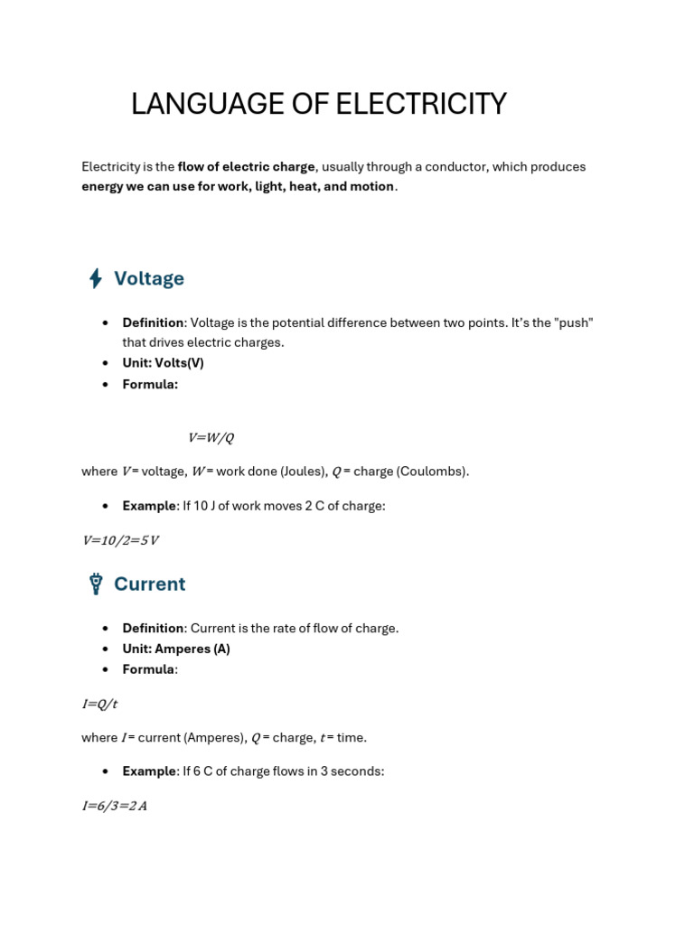 The Language of Electricity | PDF