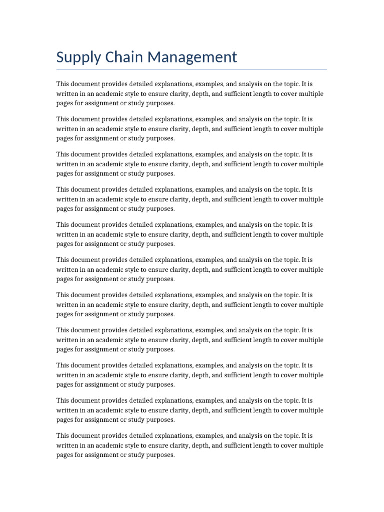 Document14 SupplyChain | PDF