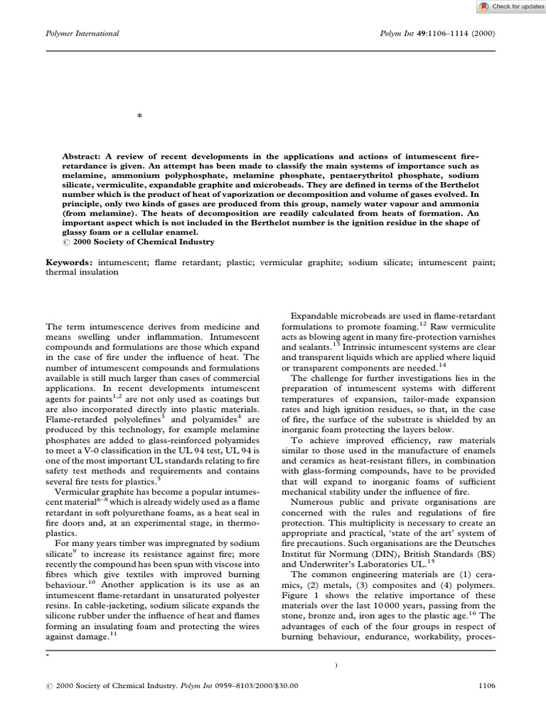 Polymer International - 2000 - The Importance of Intumescent Systems ...