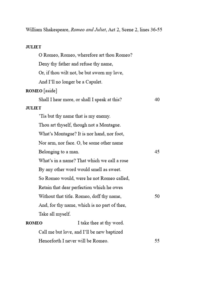 Romeo and Juliet Act Scene 2 | PDF