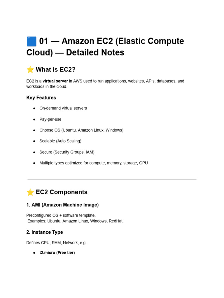Amazon EC2 Notes 2DEC | PDF