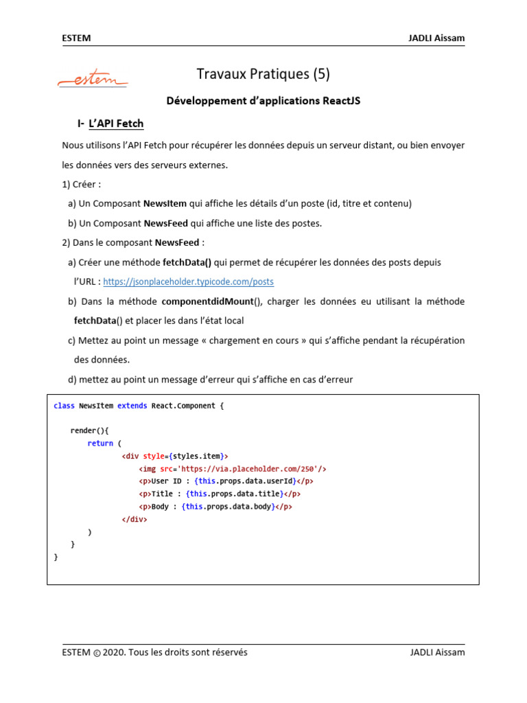 React TP5 | PDF
