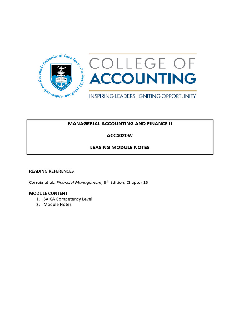 Leasing Module Notes 2021 | PDF