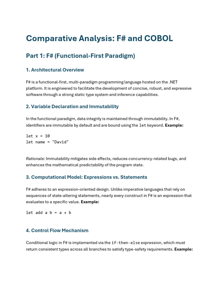 Fsharp and Cobol | PDF