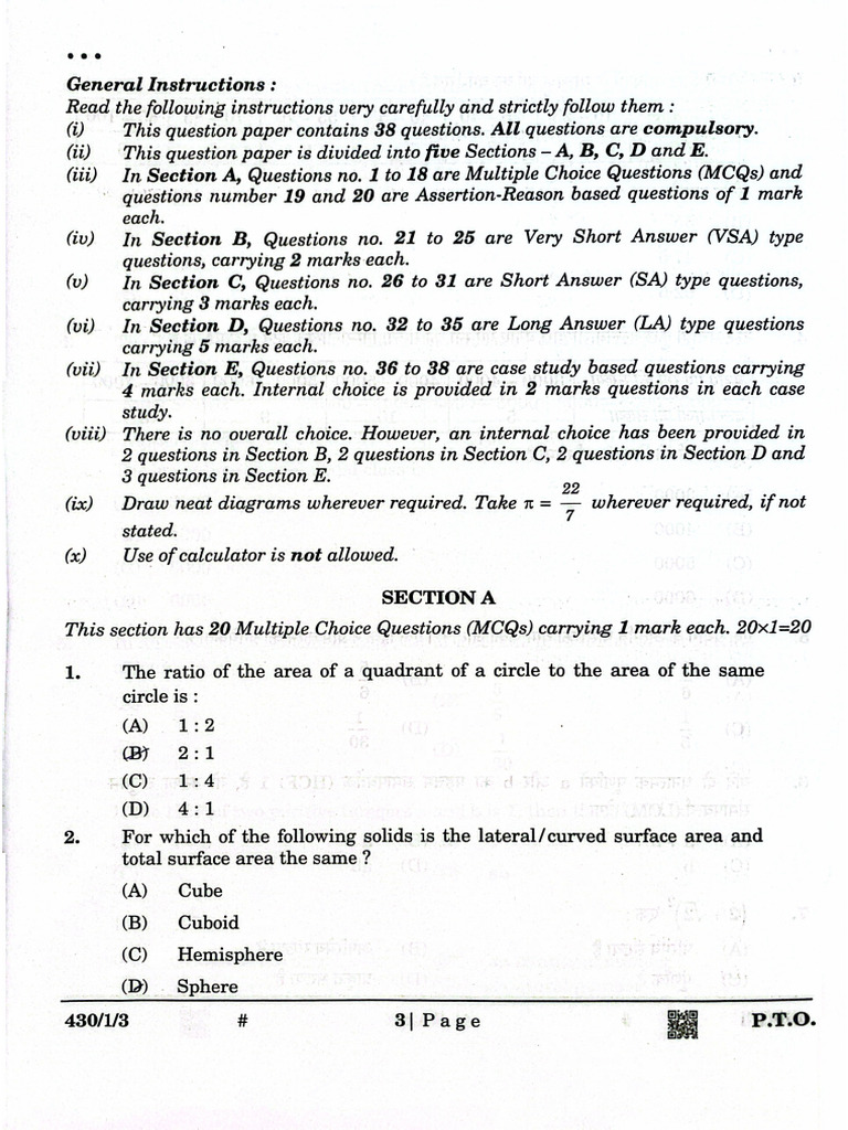 Maths QP | PDF