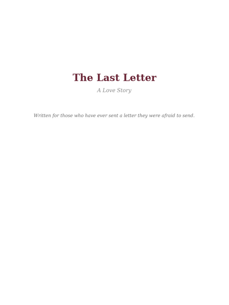 The Last Letter | PDF