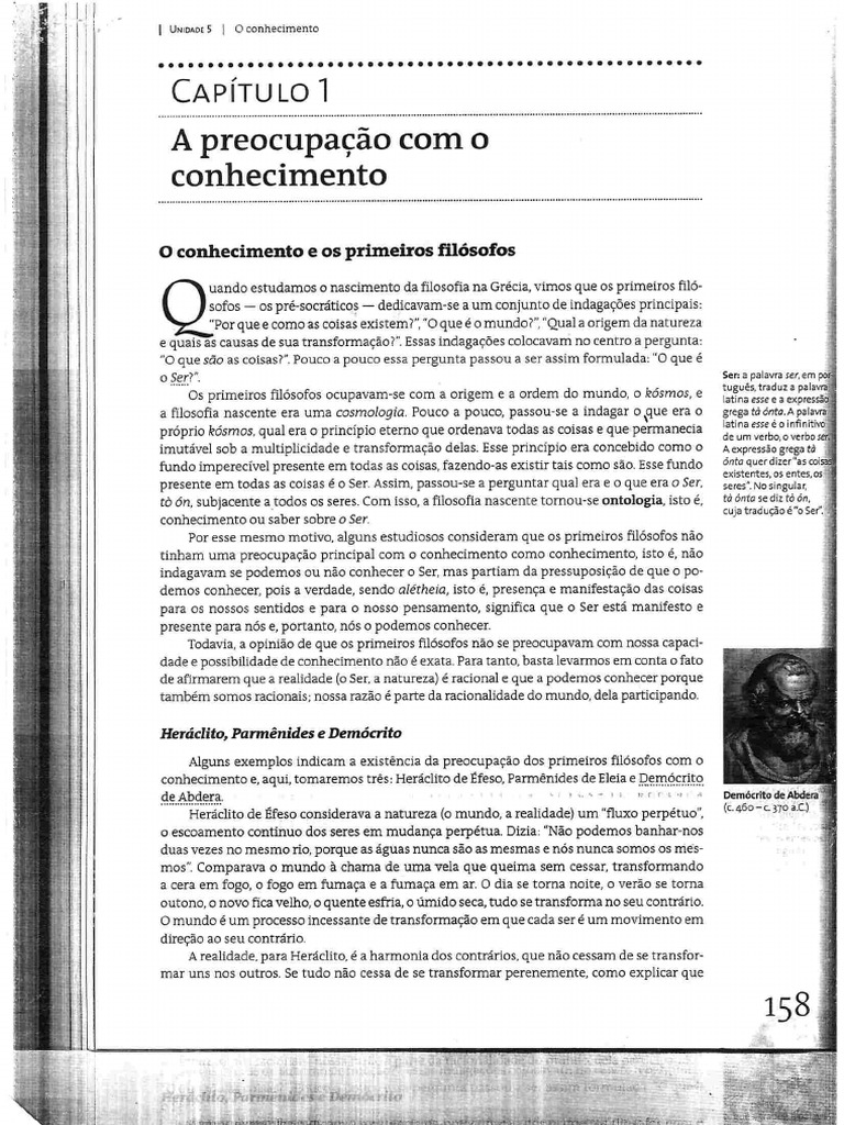 Unidade V Captulo 1 A Preocupao Com o Conhecimento | PDF