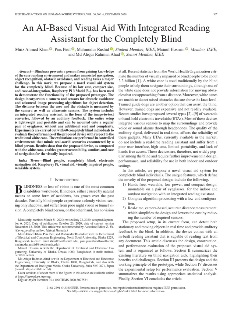 An AI-Based Visual Aid With Integrated Reading Assistant For The ...