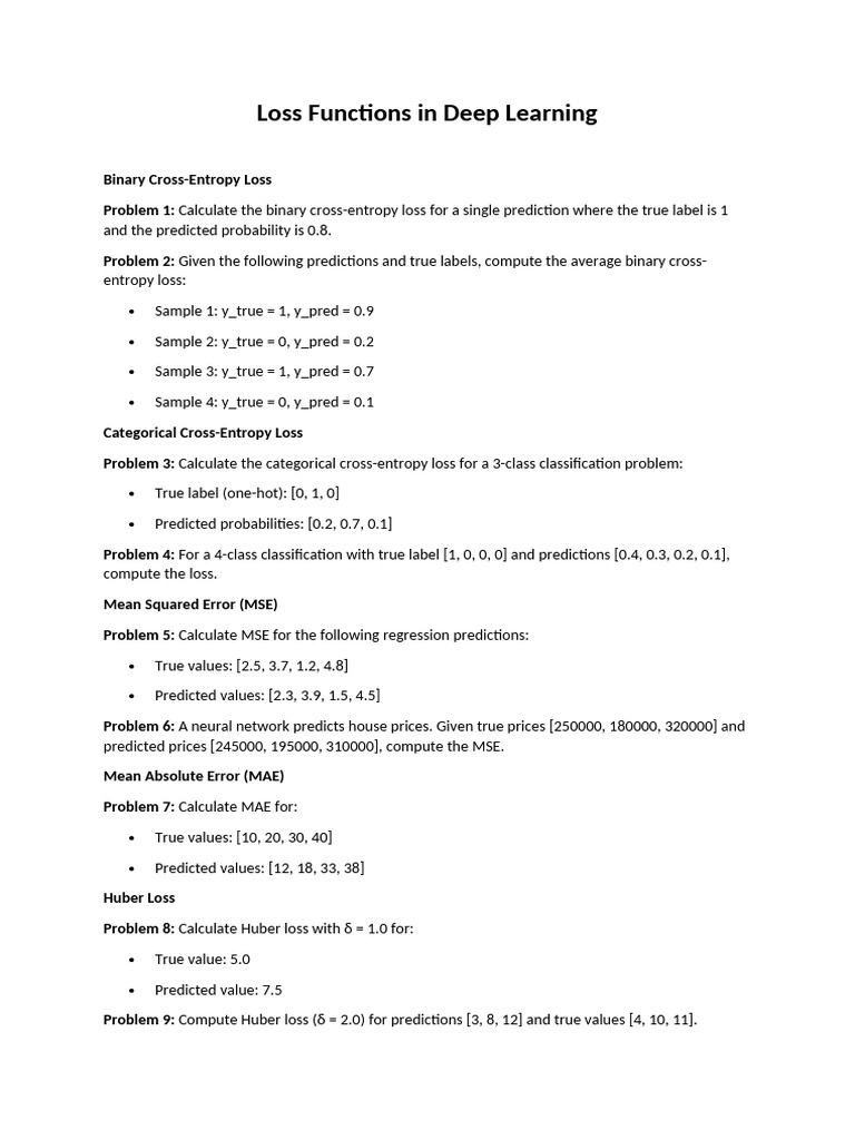 Loss Functions | PDF