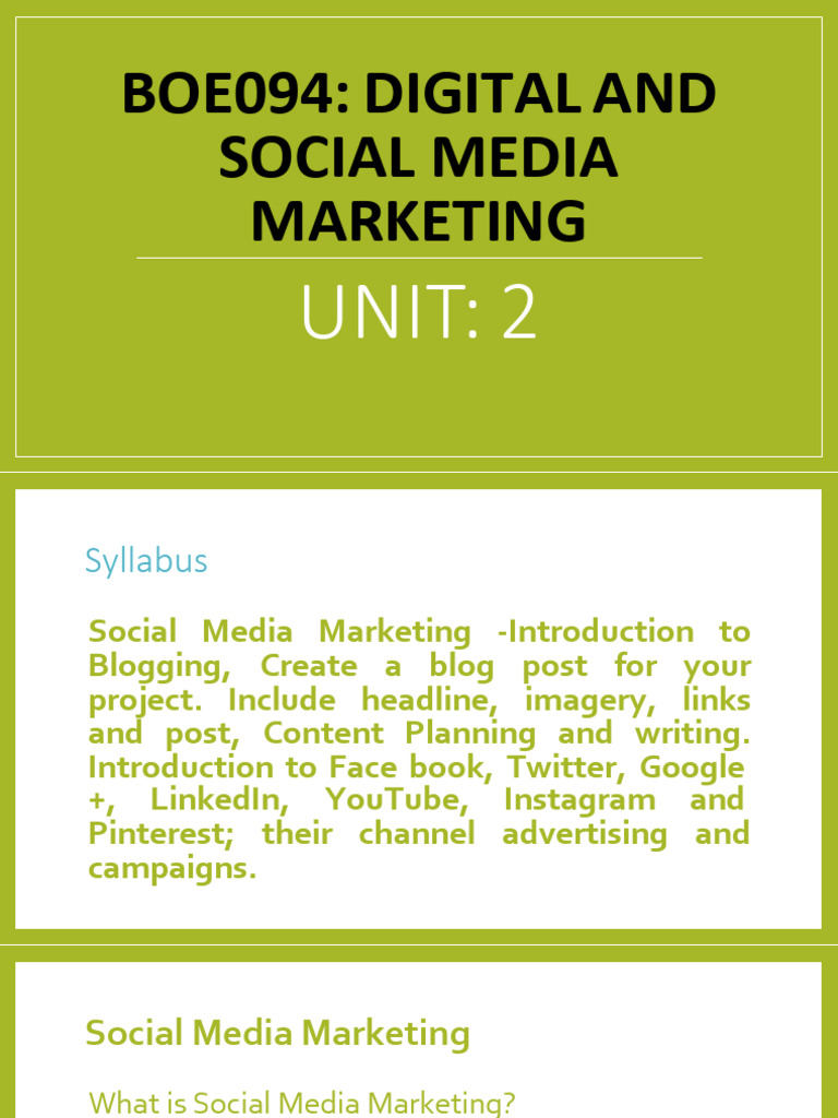 UNIT 2 Digital and Social Media Marketing | PDF