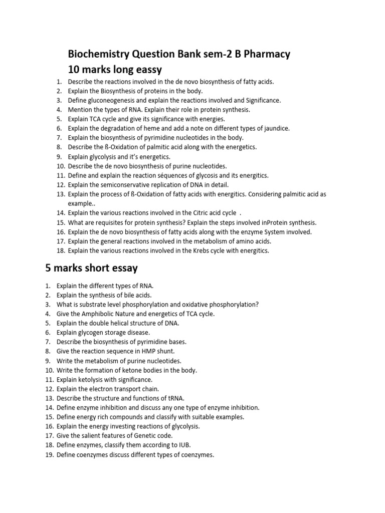 Biochemistry Imp | PDF