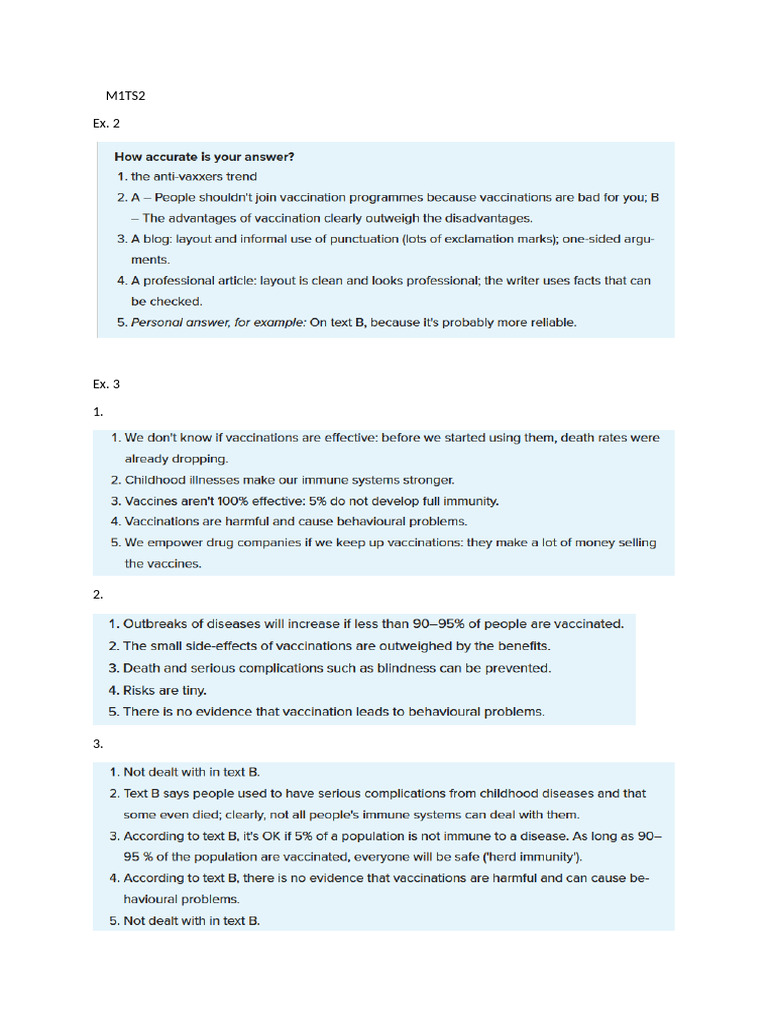 M1TS2 Reading Exercises | PDF