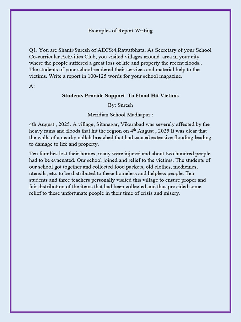 Examples Report Writing | PDF
