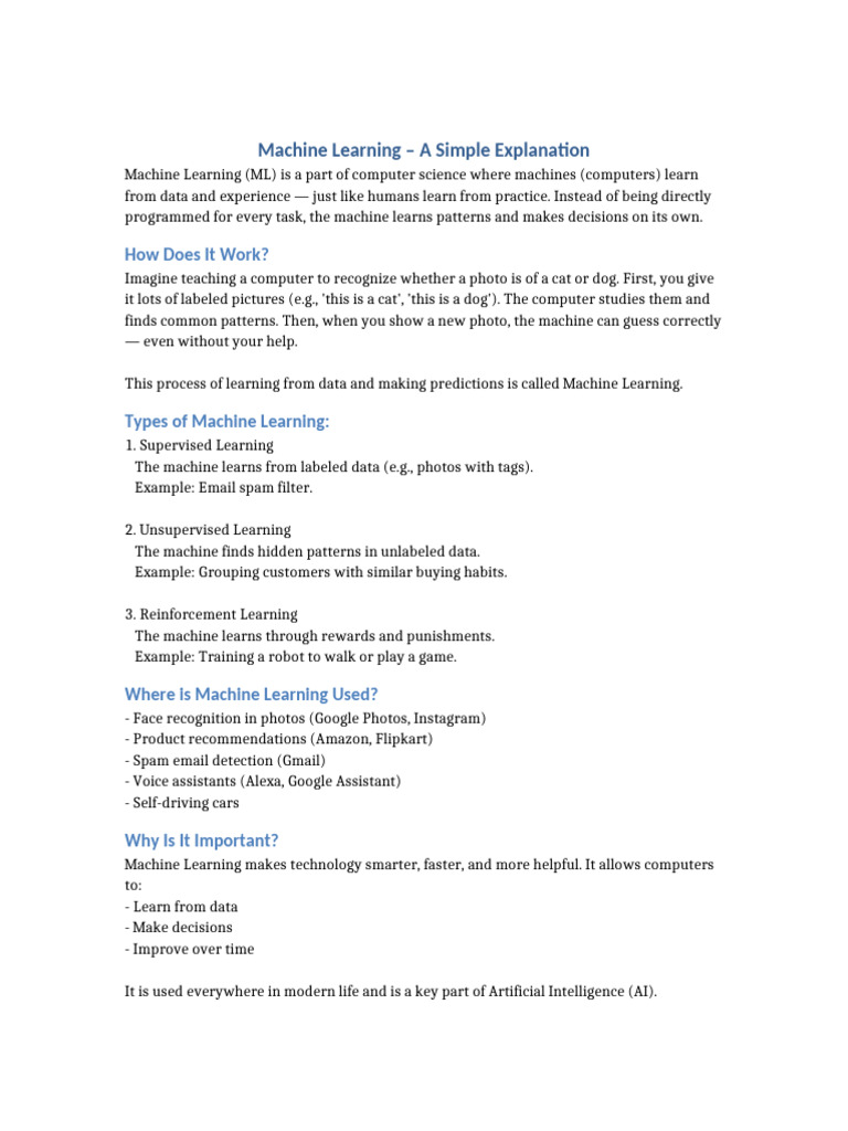 Machine Learning Simple Explanation | PDF