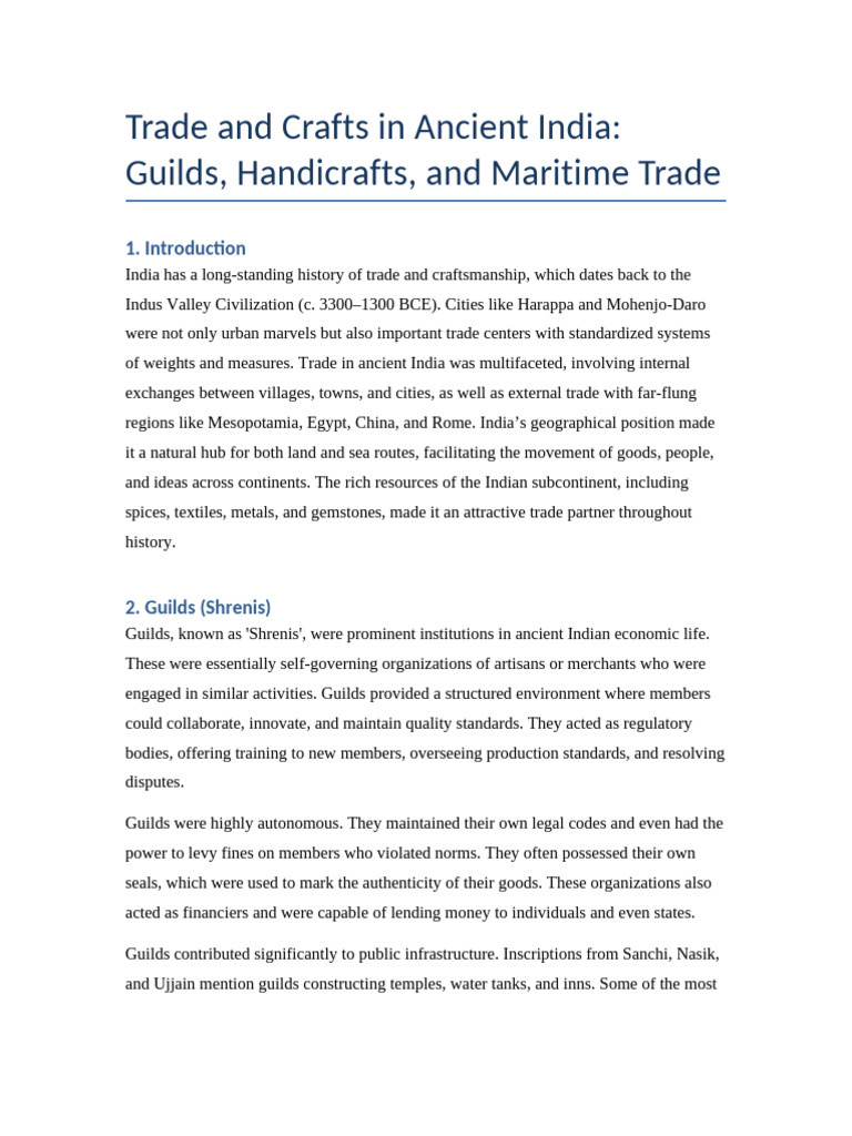 Full Trade and Crafts Report | PDF