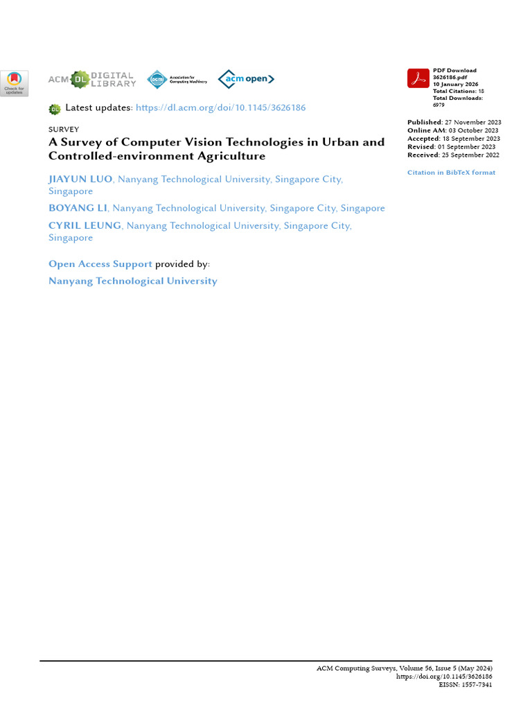 A Survey of Computer Vision Technologies in Urban and Controlled ...