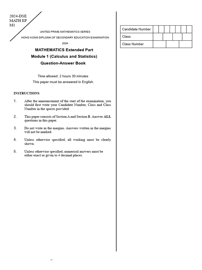 Free M1 Mock 2024 Question E | PDF