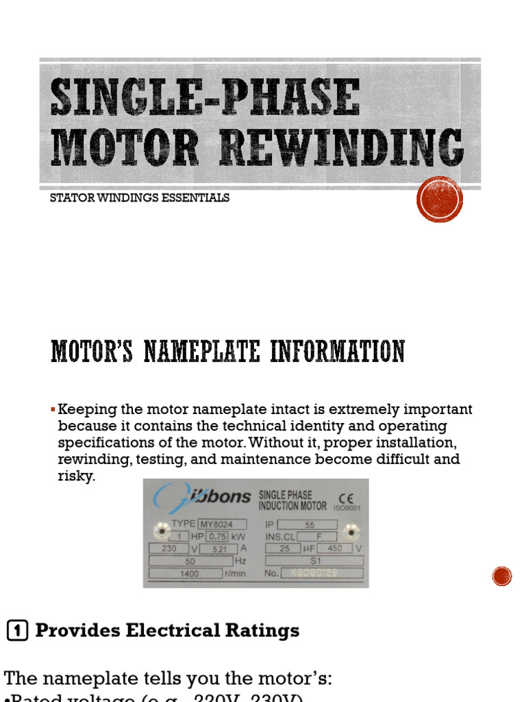 Single Phase Motor Rewinding | PDF