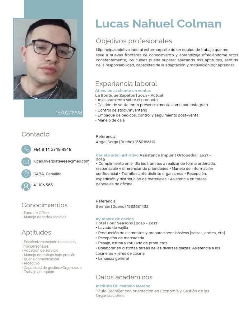 CV Lucas Colman 1 PDF | PDF