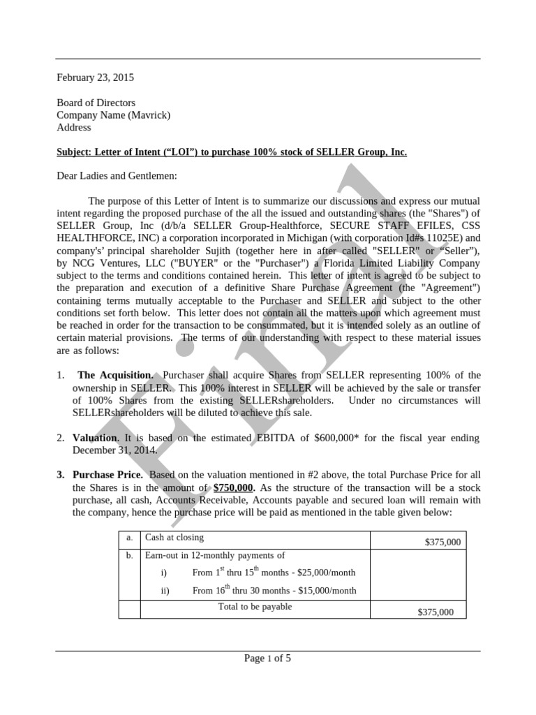 Sample LOI | PDF