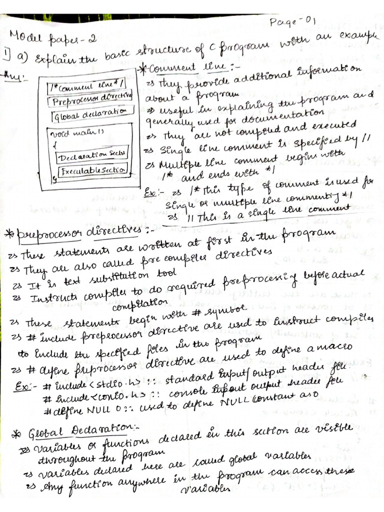 C Programming Model Paper 1 | PDF