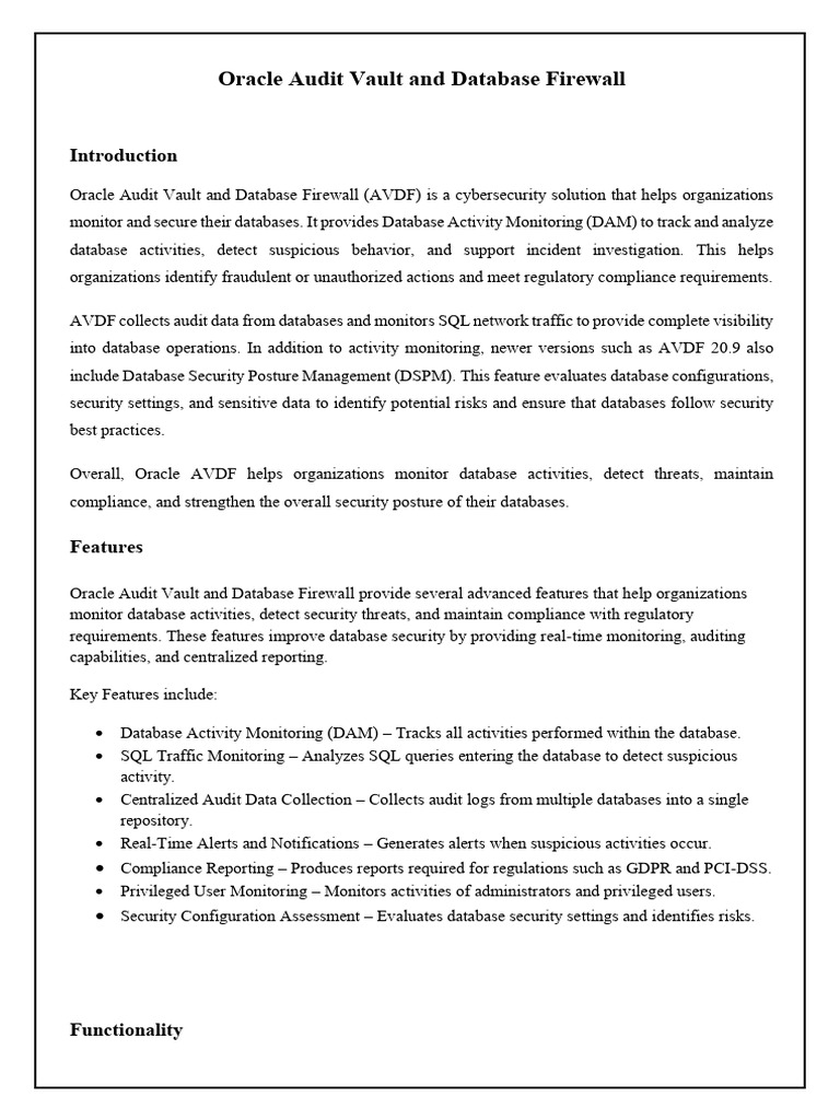 Oracle AVDB | PDF