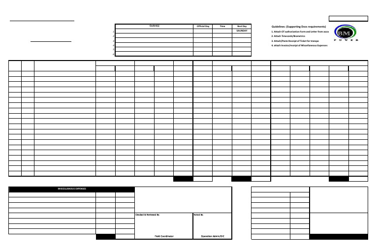 Time Sheet Form | PDF