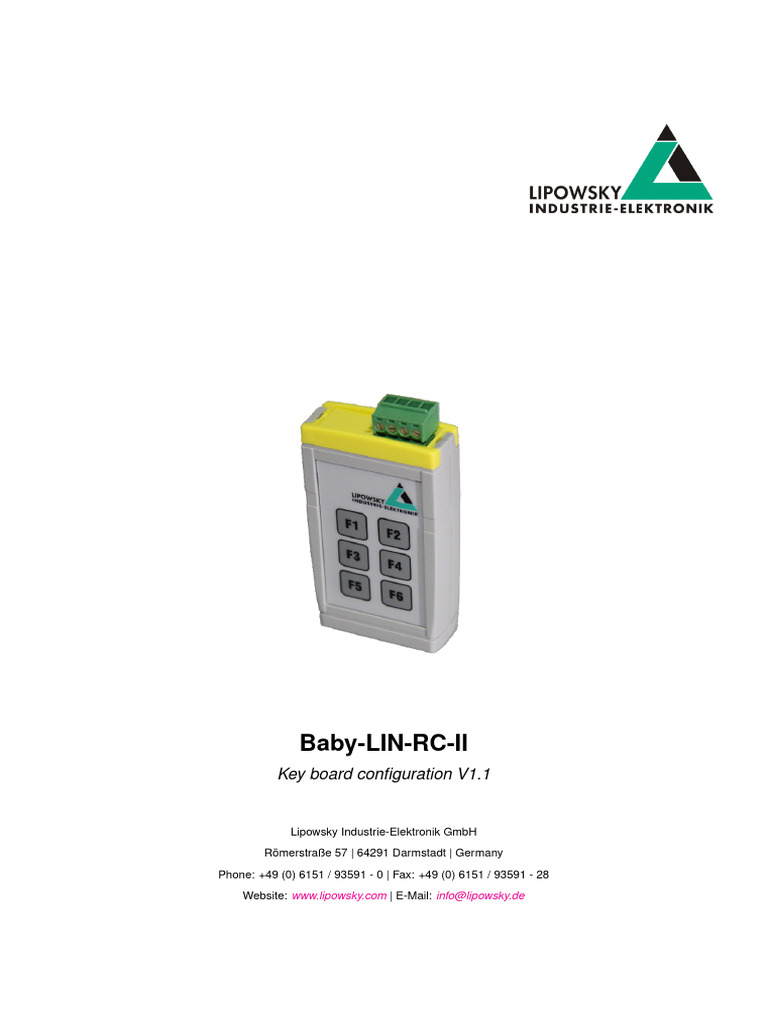 ApplicationNote KeyboardConfig Baby LIN RC II en V1.1 | PDF