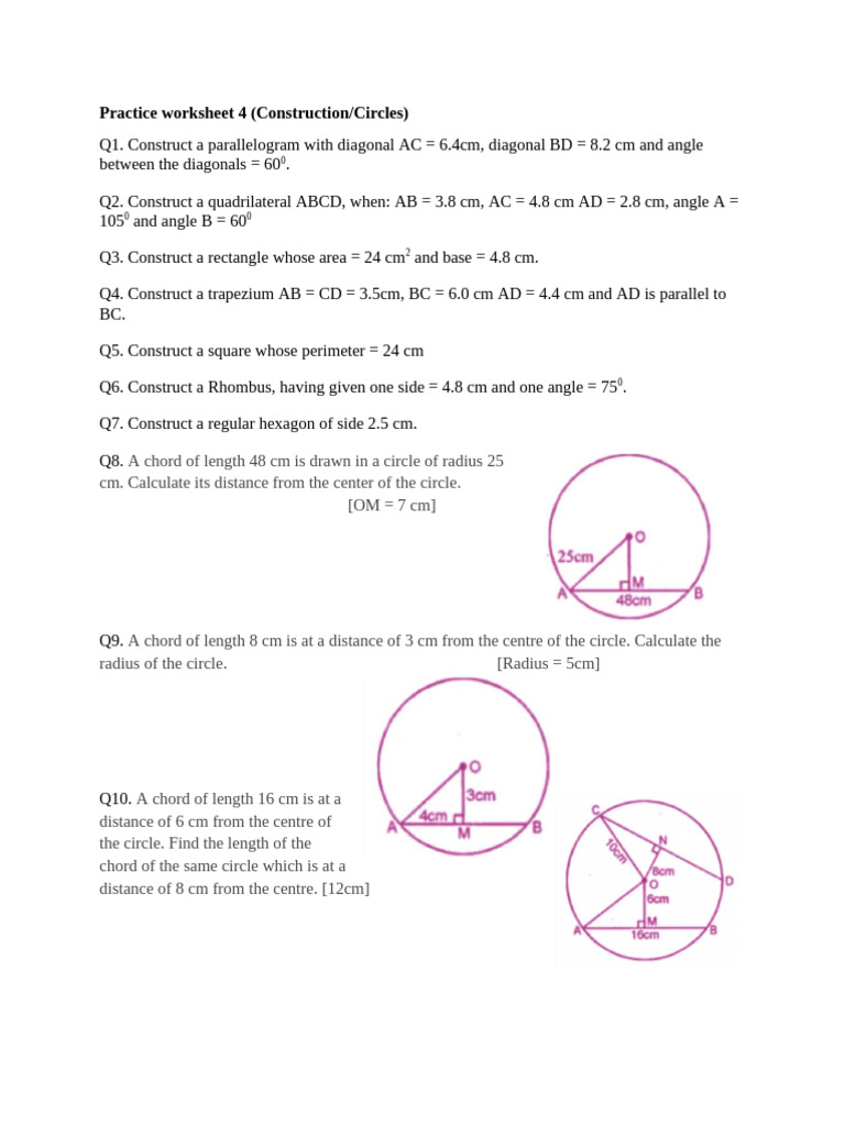 Practice Worksheet 4 Term2 | PDF