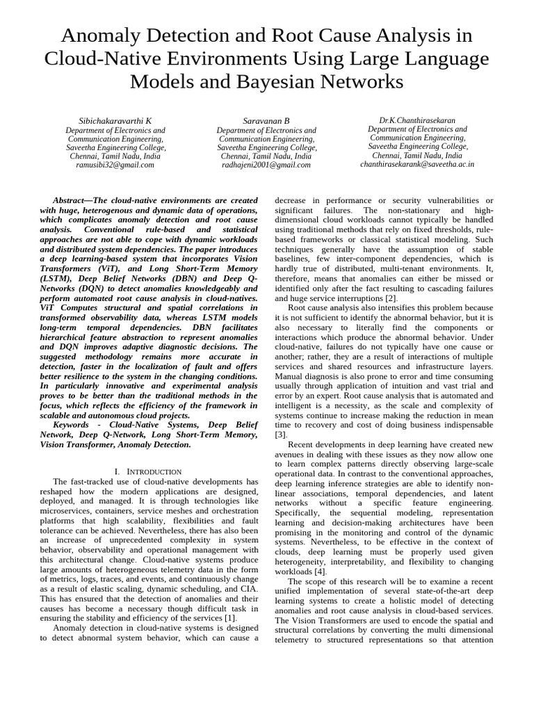 Anomaly Detection and Root Cause Analysis in Cloud-Native Environments ...