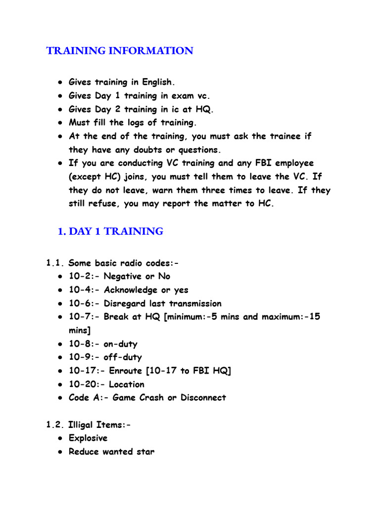 Training Information | PDF