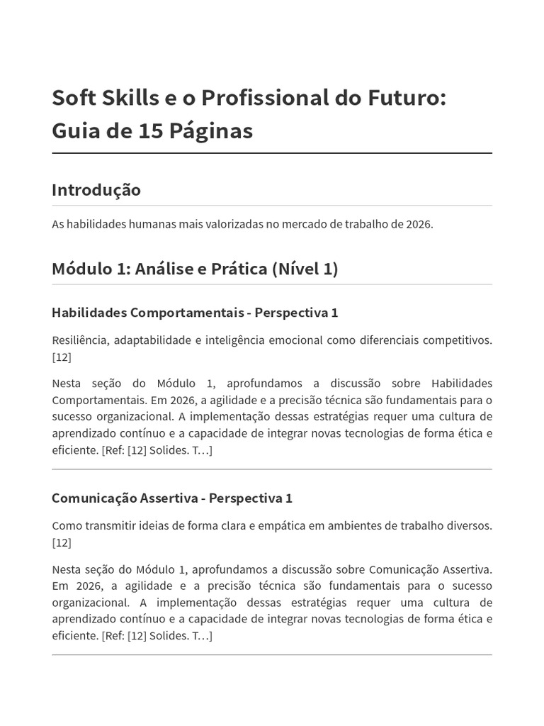 Soft Skills e o Profissional Do Futuro Guia 15 Paginas | PDF